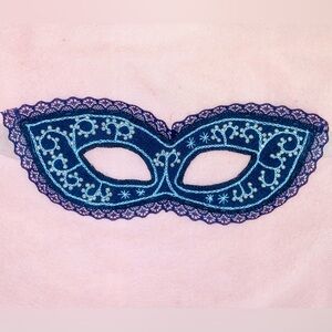Elegant Blue Lace Eye Mask. Handmade